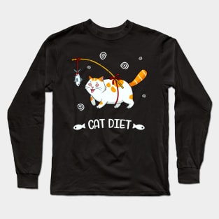 Fat Cat Diet Funny Feline Lover Long Sleeve T-Shirt